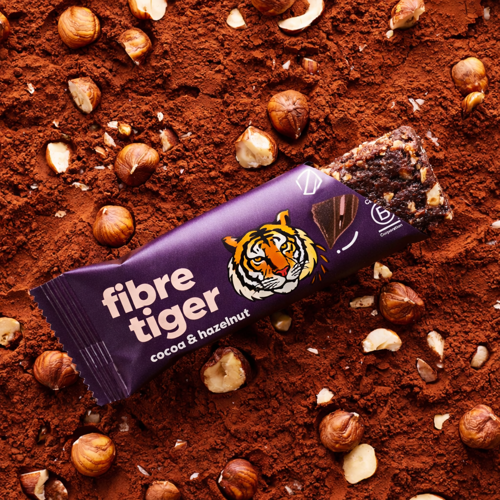 Fibre Tiger Cocoa & Hazelnut 12 Bar Box
