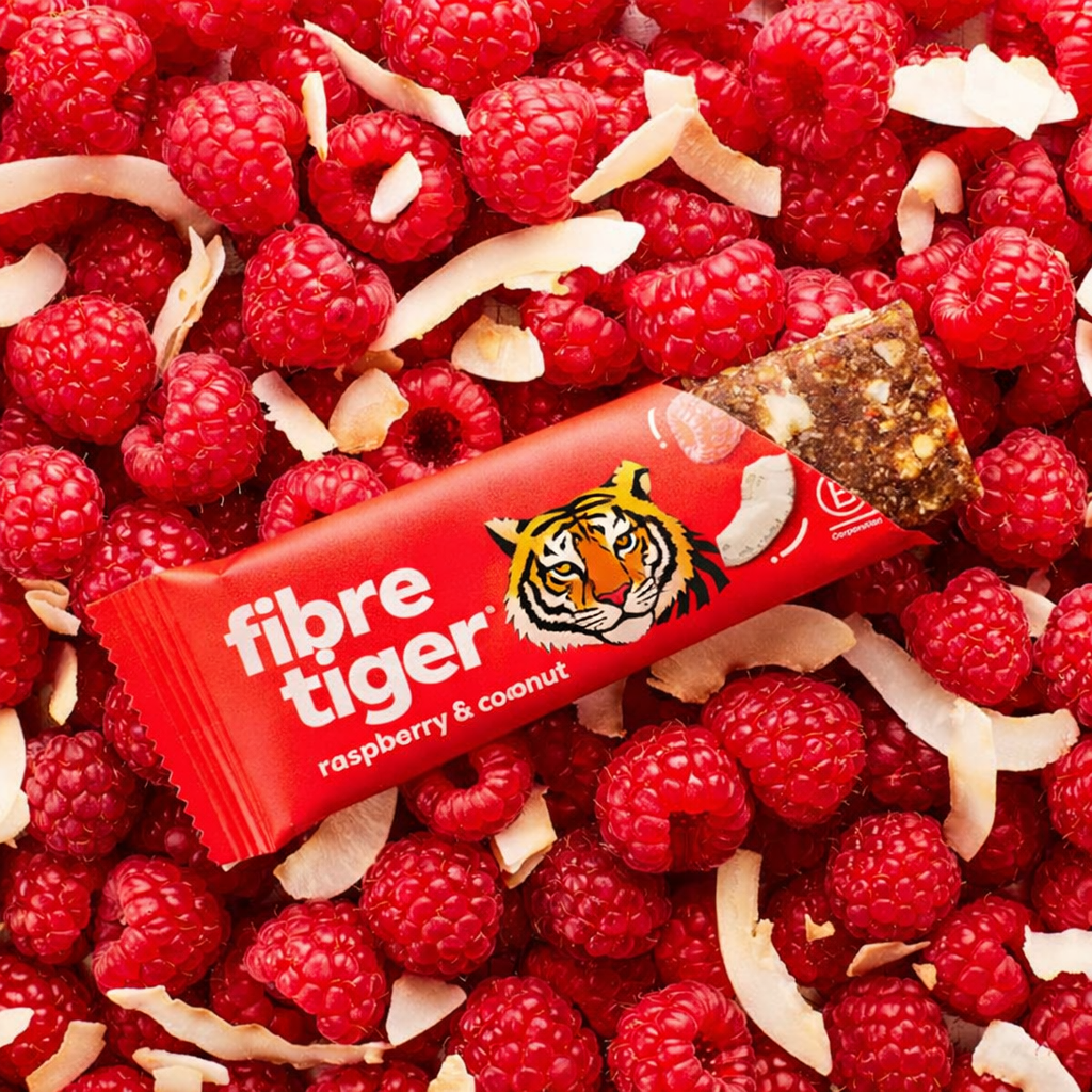 Fibre Tiger Raspberry & Coconut 12 Bar Box