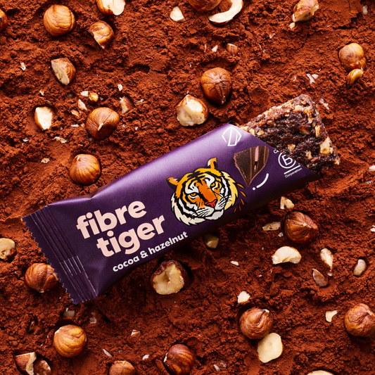 Fibre Tiger Cocoa & Hazelnut 12 Bar Box